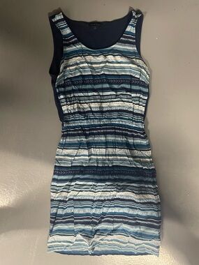 Tommy Hilfiger Striped Blue Sleeveless Summer Dress Womens Small Beach Trendy